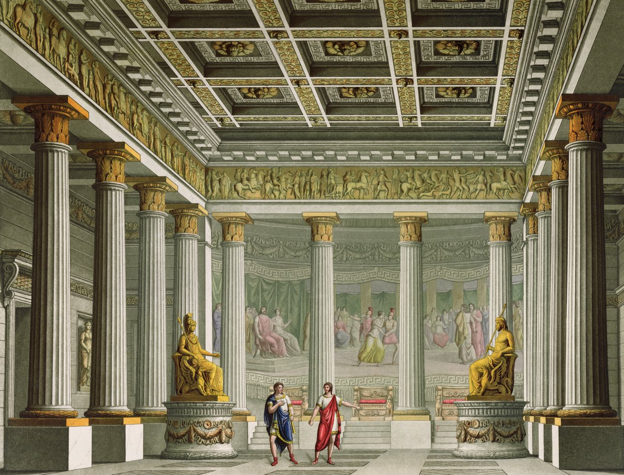 De Audiëntiezaal in het Paleis van Aegistheus, ontwerp voor het ballet 