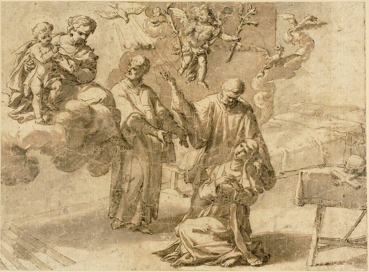 Visioen van de heilige Catharina van Siena door Alessandro Turchi