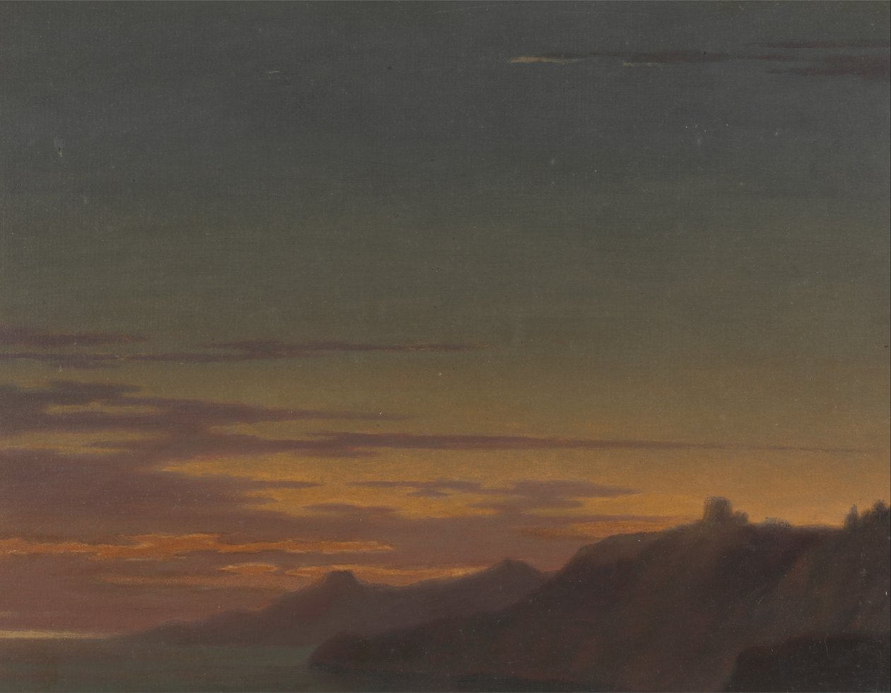 Einde van de dag - Zonsondergang aan de kust door Alexander Cozens