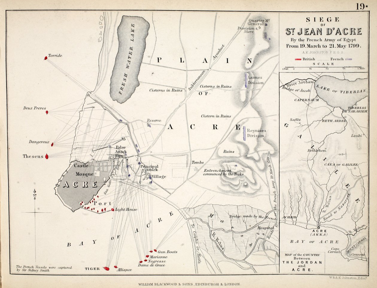 Kaart van het beleg van St. Jean d