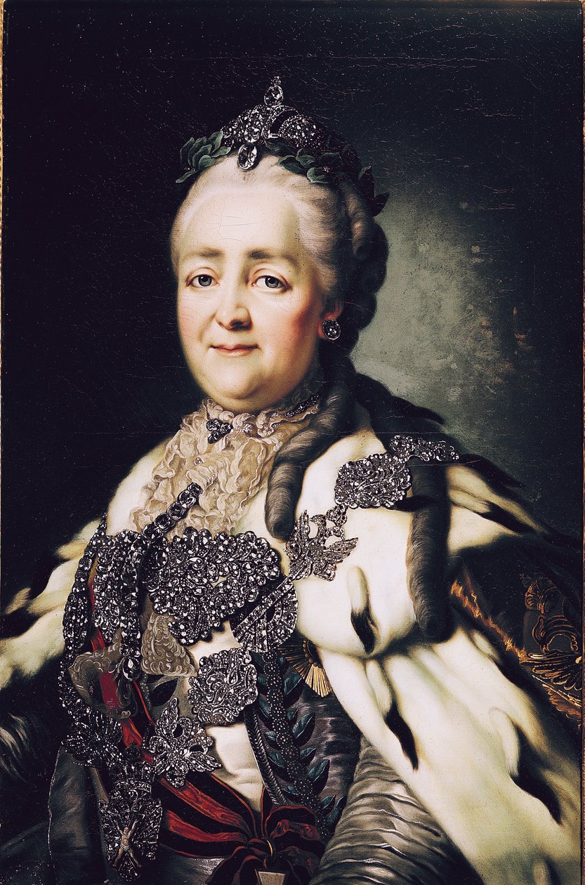 Portret van Catharina II (1729-96) van Rusland door Alexander Roslin
