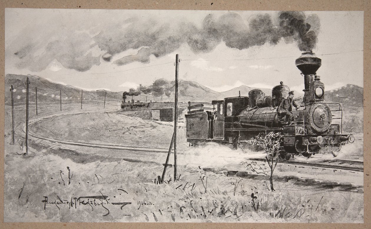 Treinlading munitie onder vijandelijk vuur van Liao-Yang naar Port Arthur geleid door luitenant-kolonel Spiridonoff, 25 april 1904, illustratie uit 