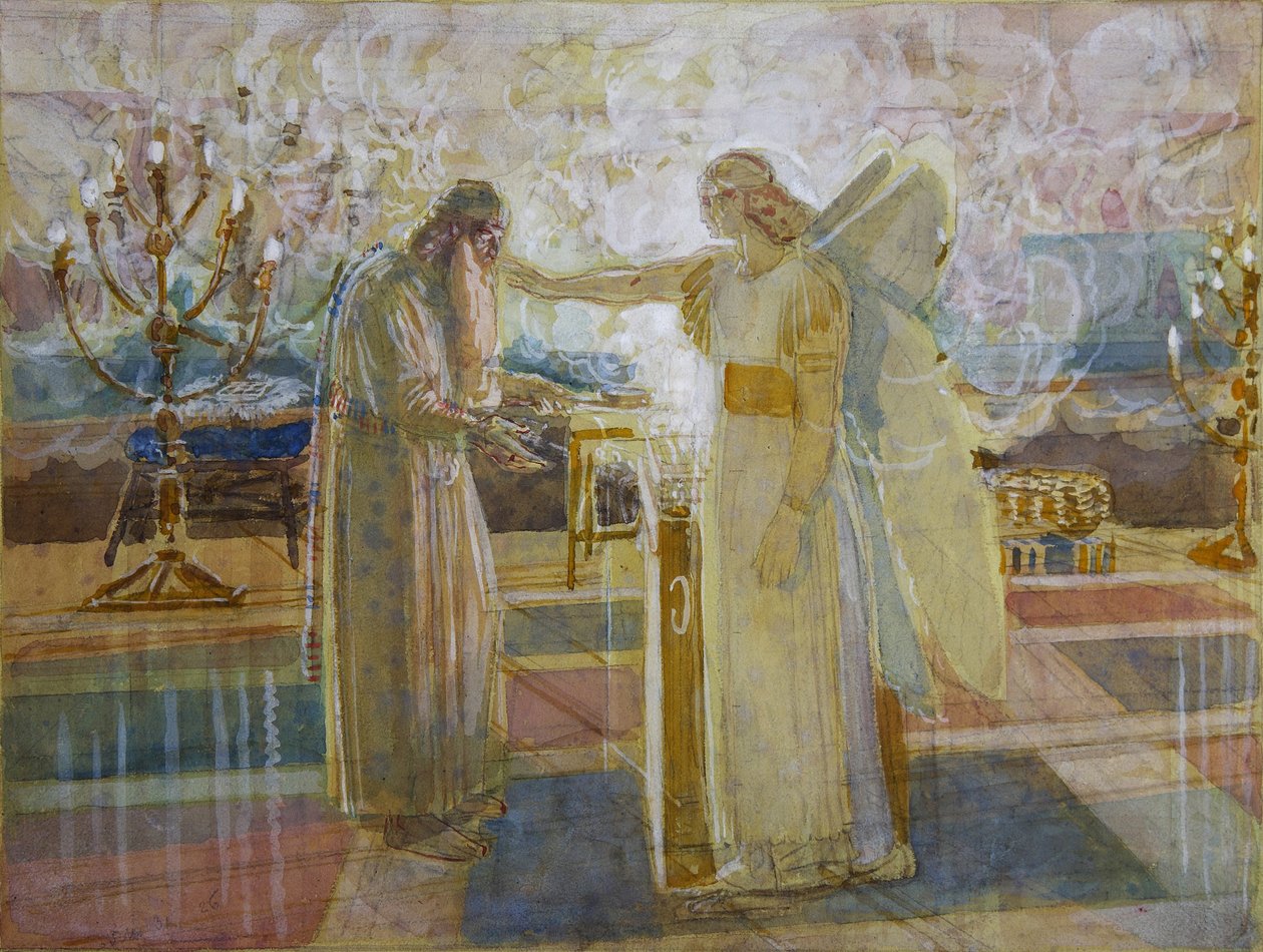 Aartsengel Gabriël maakt Zacharias stom, Eind 1840s door Alexander Andreyevich Ivanov