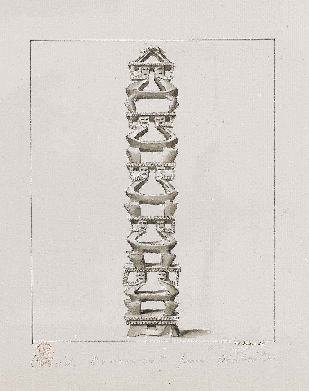 Gesneden ornament uit Otaheite, uit 
