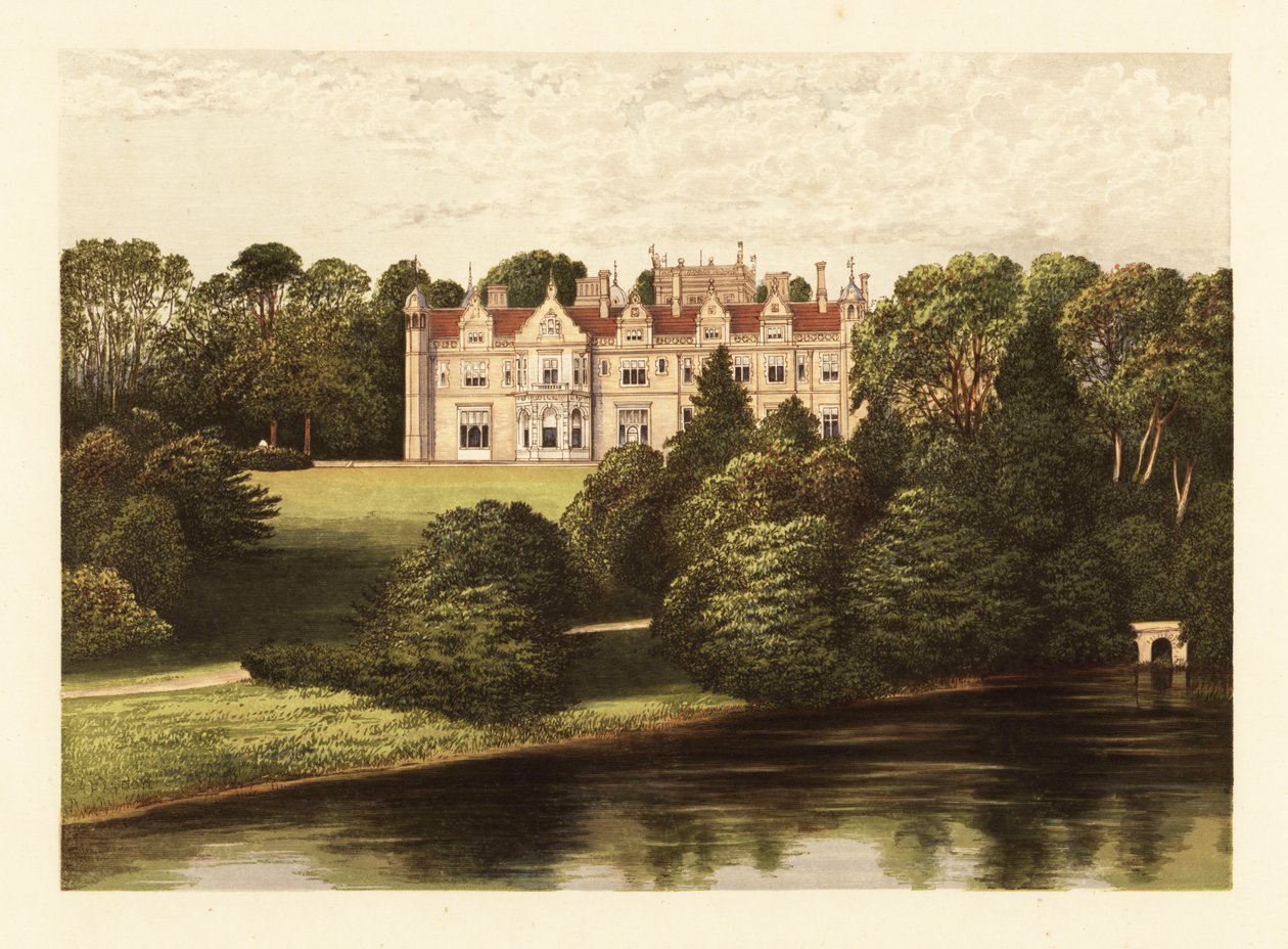 Keele Hall, Staffordshire, Engeland door Alexander Francis (after) Lydon