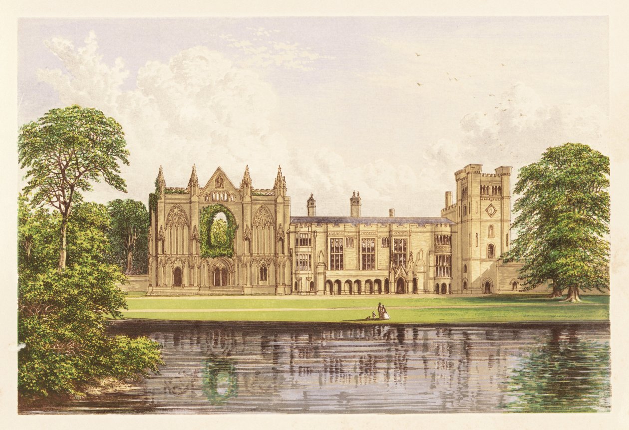Newstead Abbey, Nottinghamshire, Engeland. 1880 (gravure) door Alexander Francis (after) Lydon