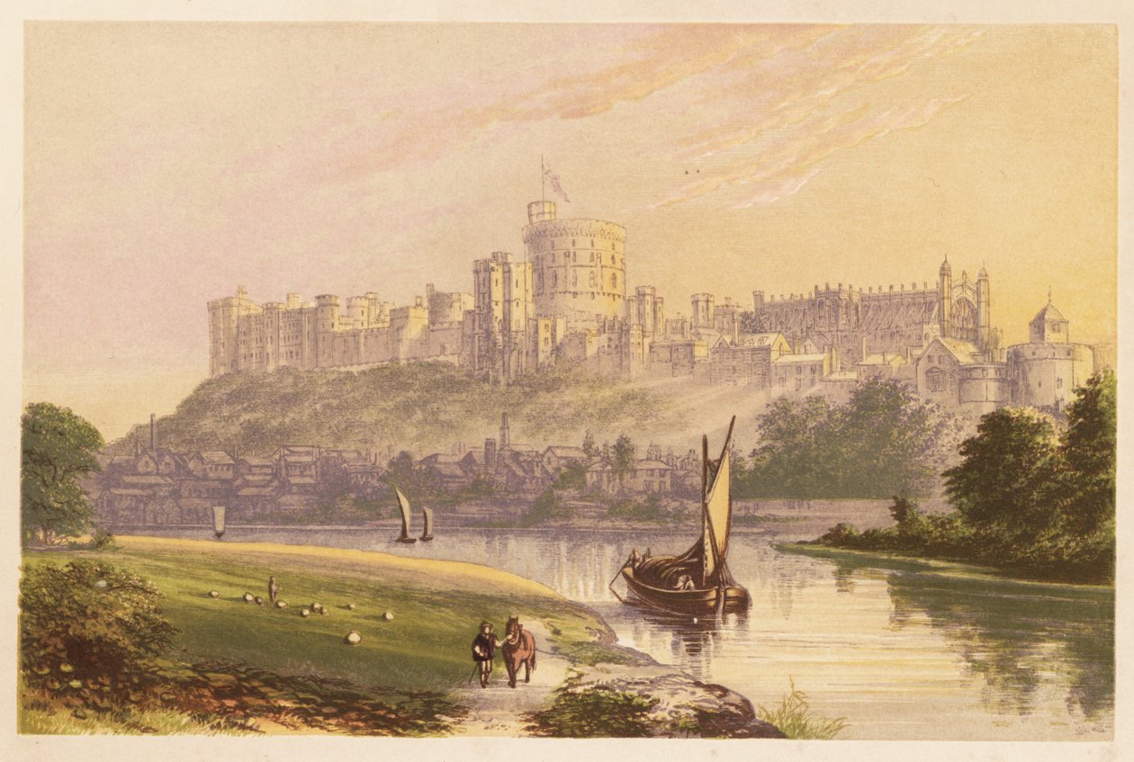 Windsor Castle, Berkshire, Engeland. 1880 (gravure) door Alexander Francis (after) Lydon
