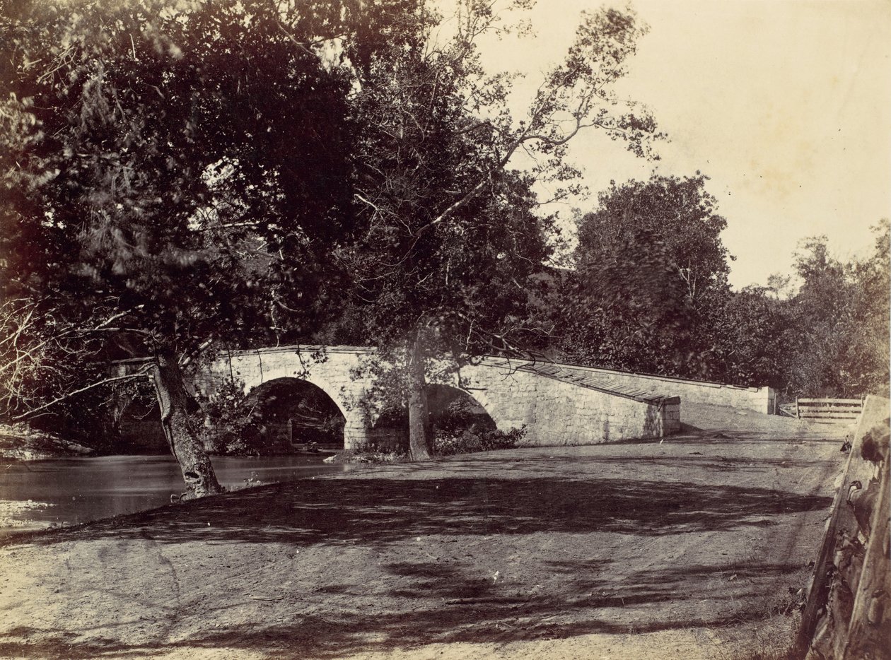 Burnside Bridge, over de Antietam, nabij Sharpsburg, nr. 1, september 1862, 1862 door Alexander Gardner