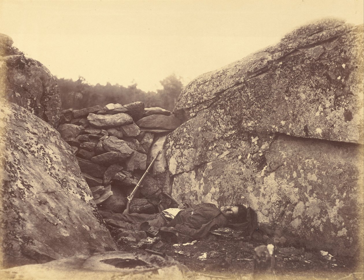 Huis van een Rebel Scherpschutter, Gettysburg door Alexander Gardner