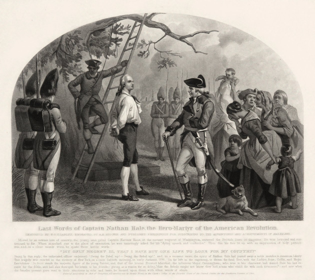 Laatste woorden van kapitein Nathan Hale door Alexander Hay Ritchie