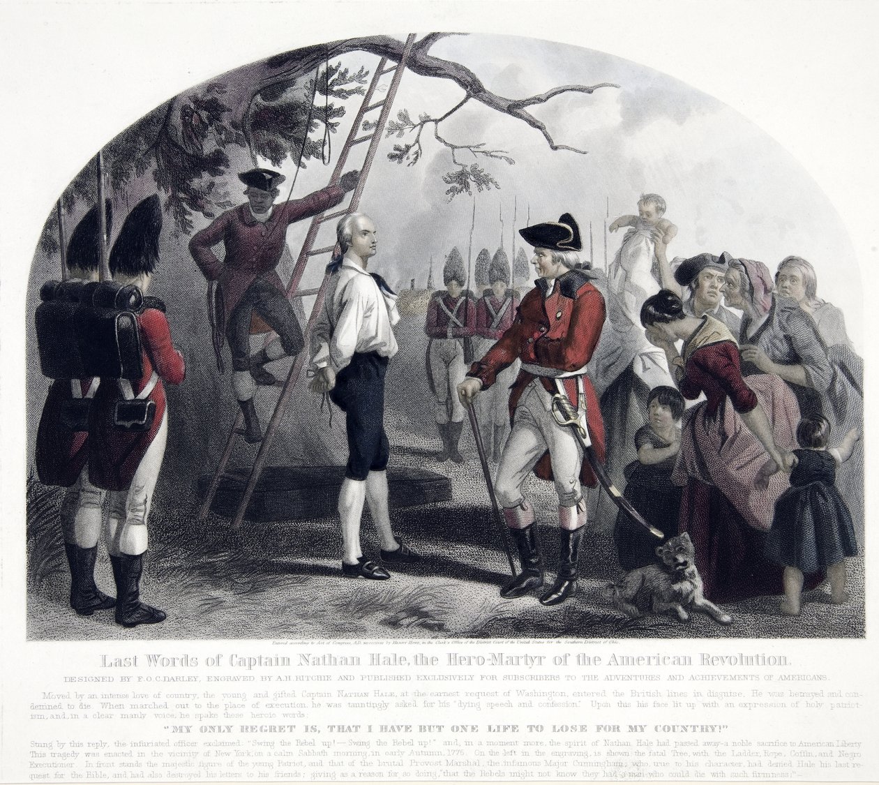 Laatste woorden van kapitein Nathan Hale, uitgegeven 1858 door Alexander Hay Ritchie