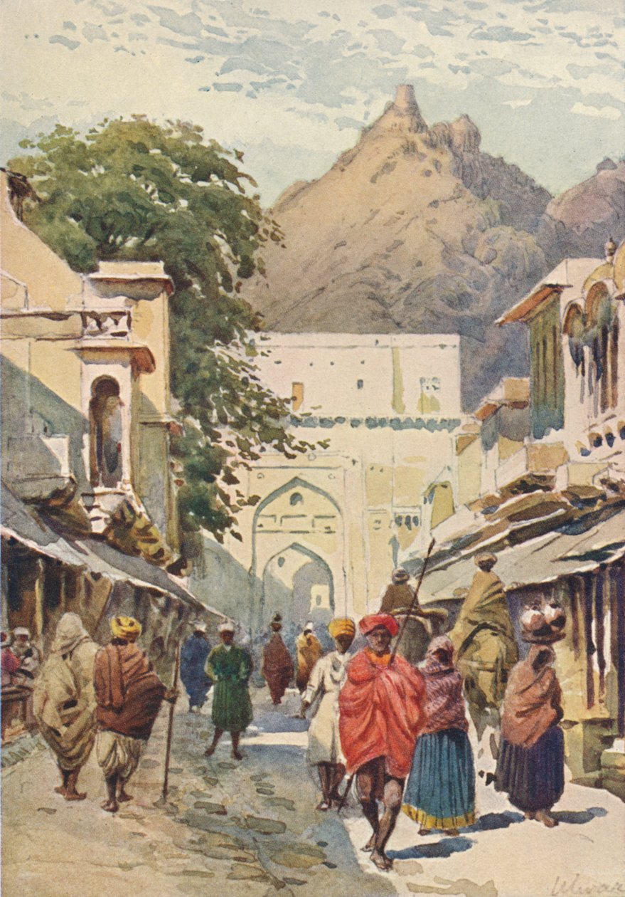 De hoofdstraat van Alwar, ca. 1880 1905 door Alexander Henry Hallam Murray