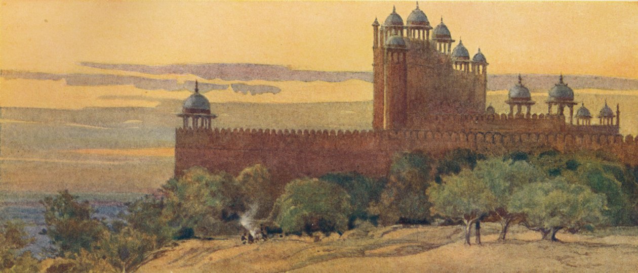 De moskee en de poort van de overwinning, Fatehpur Sikri, ca. 1880-1905 door Alexander Henry Hallam Murray