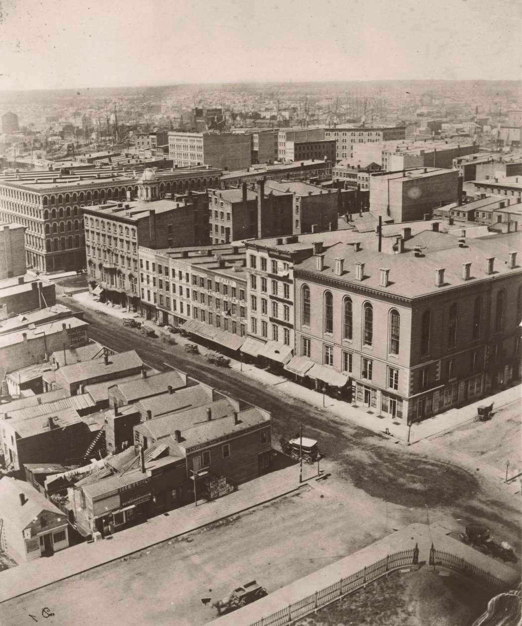 Uitzicht noordwest vanaf de koepel van het gerechtsgebouw in Chicago, 1858 door Alexander Hesler