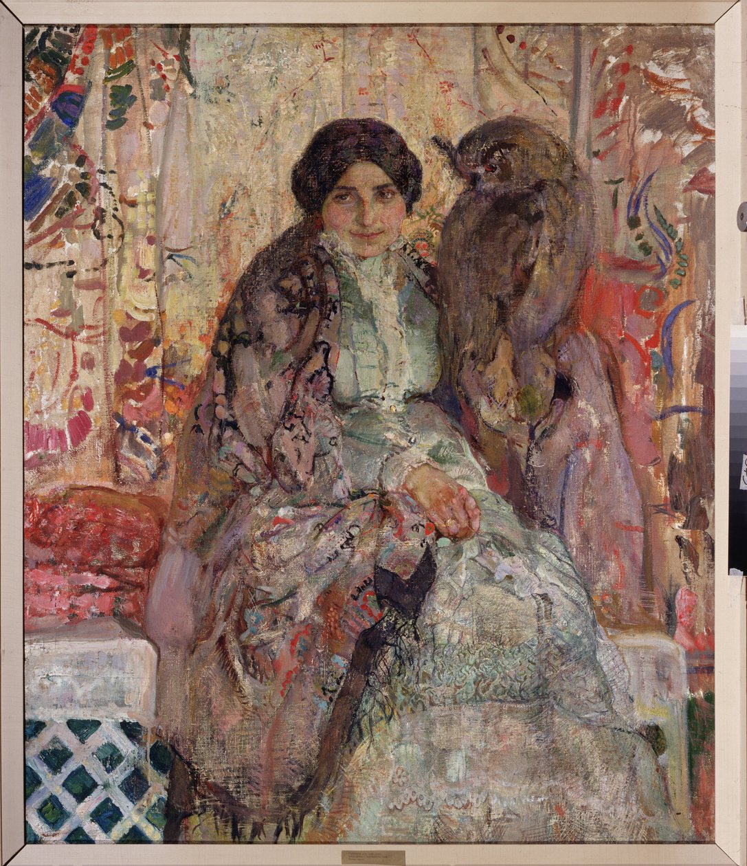 Vrouw met een oehoe door Alexander Ivanovich Savinov