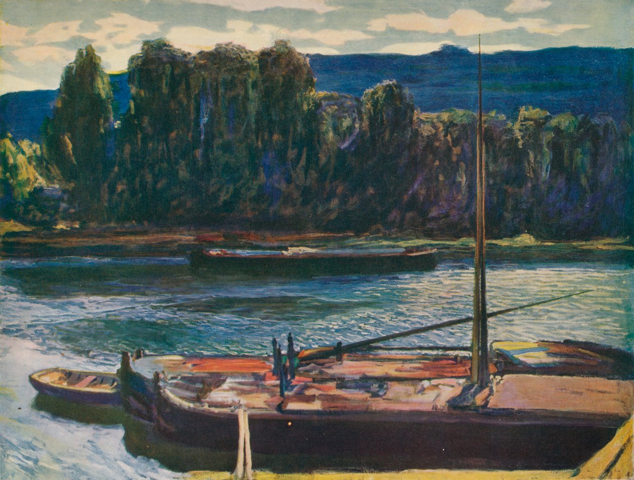 Avond aan de rivier de Seine, ca. 1910, 1912 door Alexander Jamieson