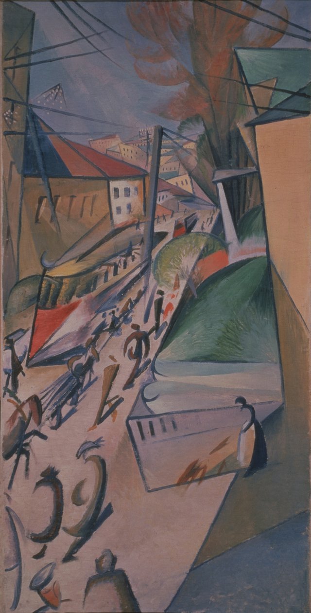 Tram, 1914 door Alexander Bogomazov
