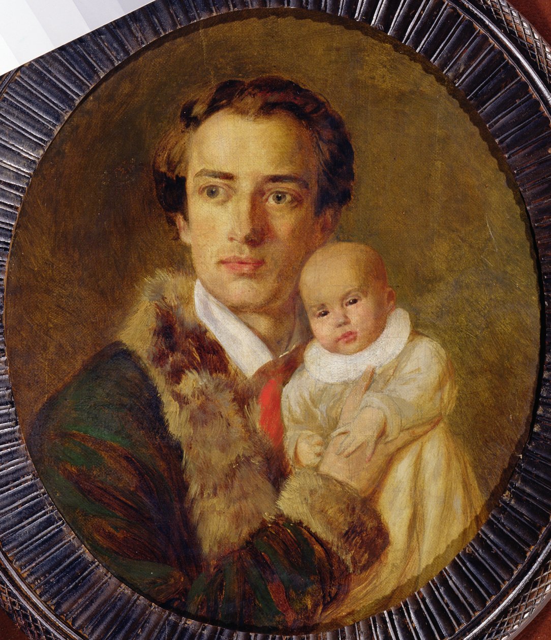 Portret van Alexander Herzen met zijn zoon, 1840 door Alexander Lavrentievich Vitberg