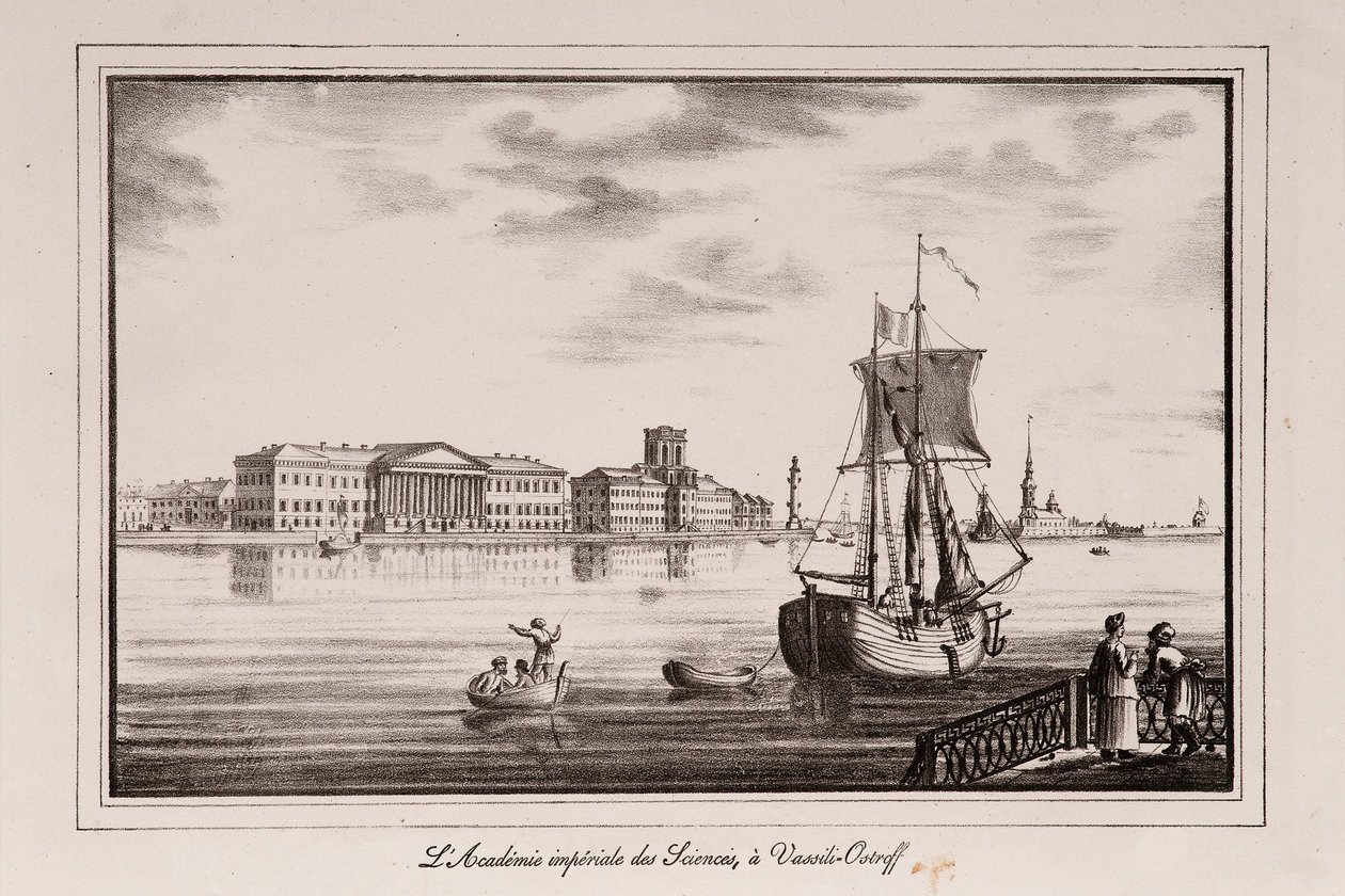 De Academie van Wetenschappen Serie Zichten van Sint-Petersburg, 1820s door Alexander Pluchart