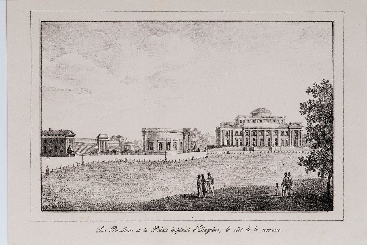Het Yelagin-paleis in Sint-Petersburg Serie Zichten van Sint-Petersburg door Alexander Pluchart