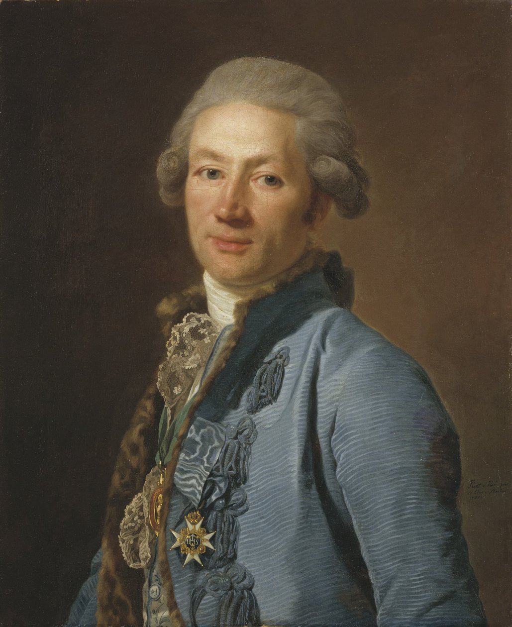 Christoffer Bogislaus Zibet, hofkanselier en baron, 1784 door Alexander Roslin