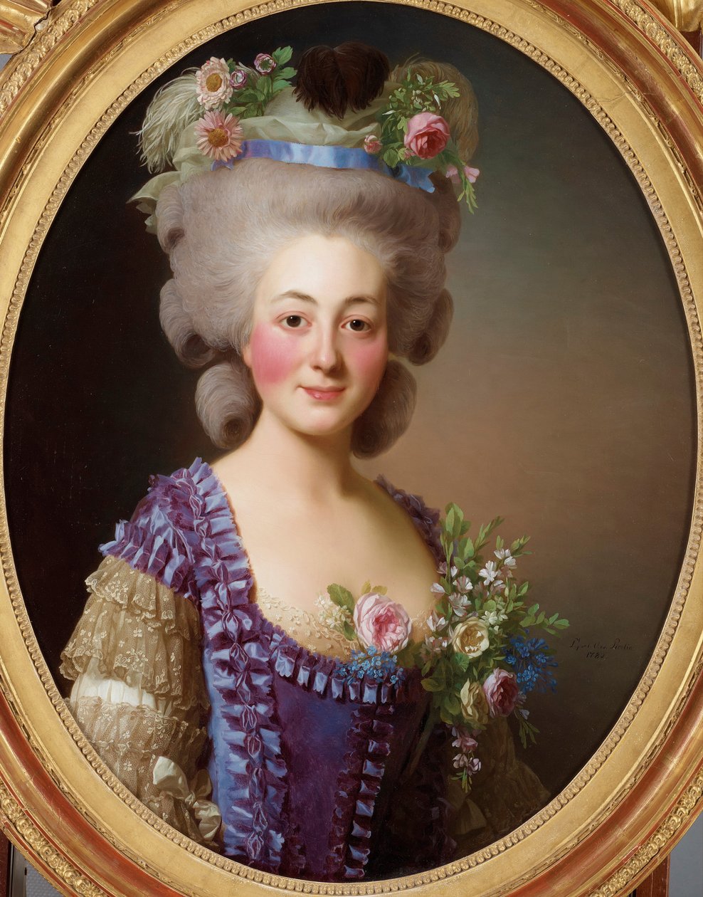 Portret van gravin de Bavière-Grosberg door Alexander Roslin