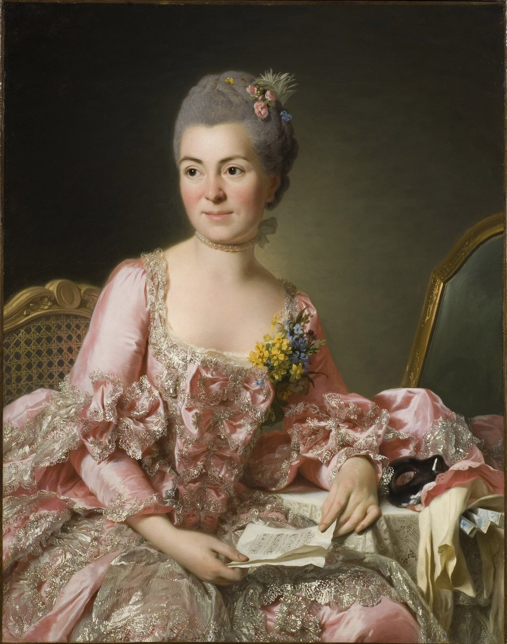 Portret van Marie-Suzanne Giroust, Madame Roslin 1734-1772, 1770 door Alexander Roslin