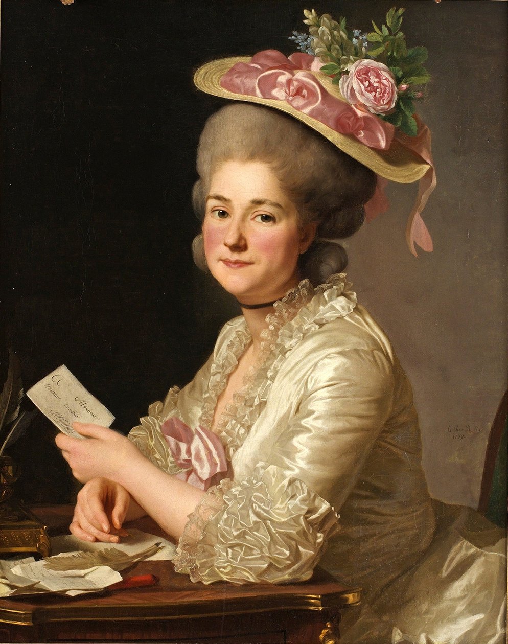 Portret van Marie Emilie Cuivilliers, née Boucher, 1779 door Alexander Roslin