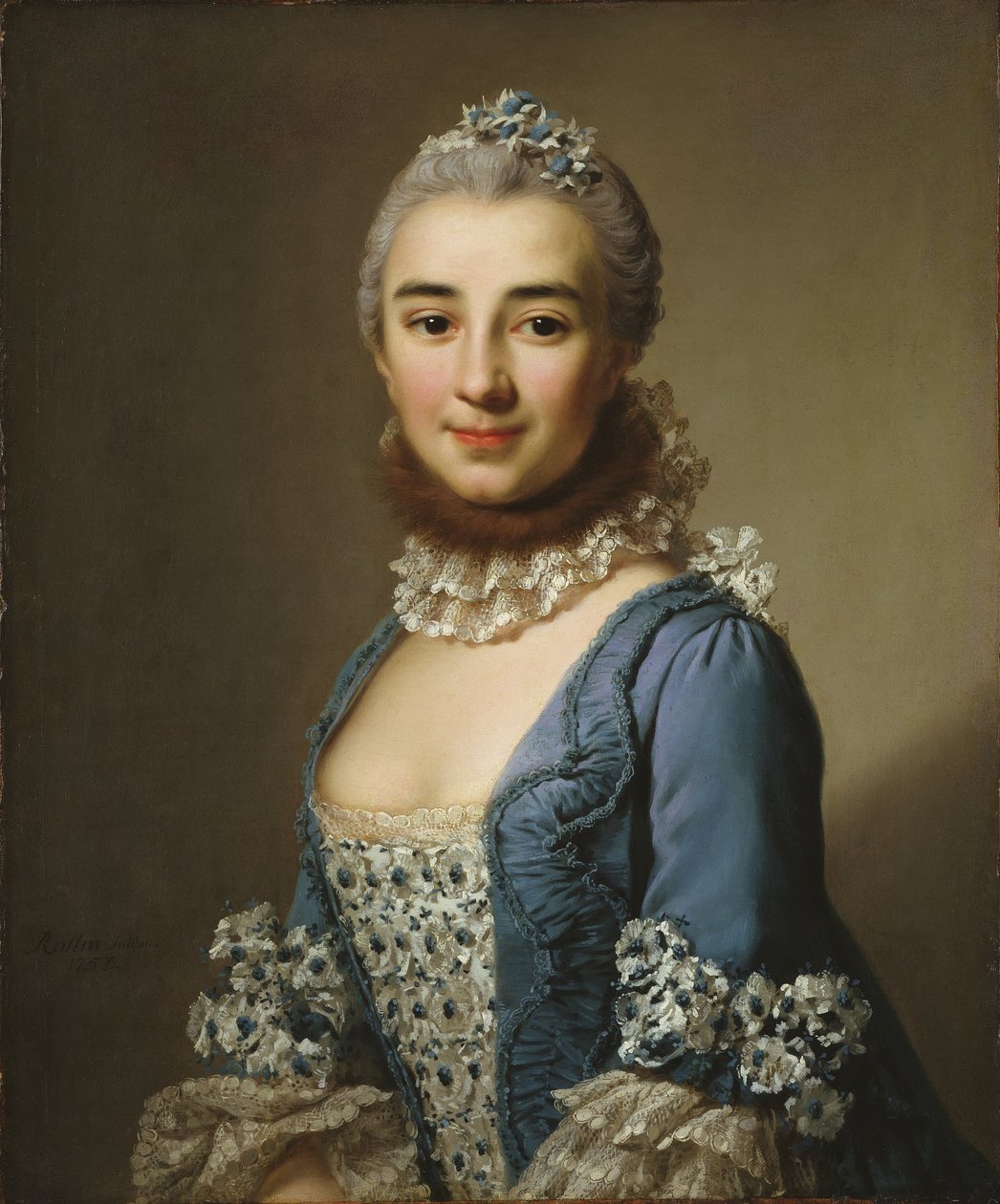 Onbekende dame, mogelijk Madame Deshanges door Alexander Roslin