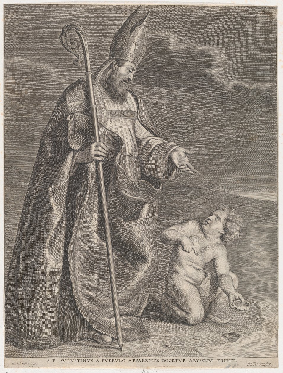 Sint Augustinus, verschijnend aan een kind op een strand, ca. 1662-95 door Alexander Voet