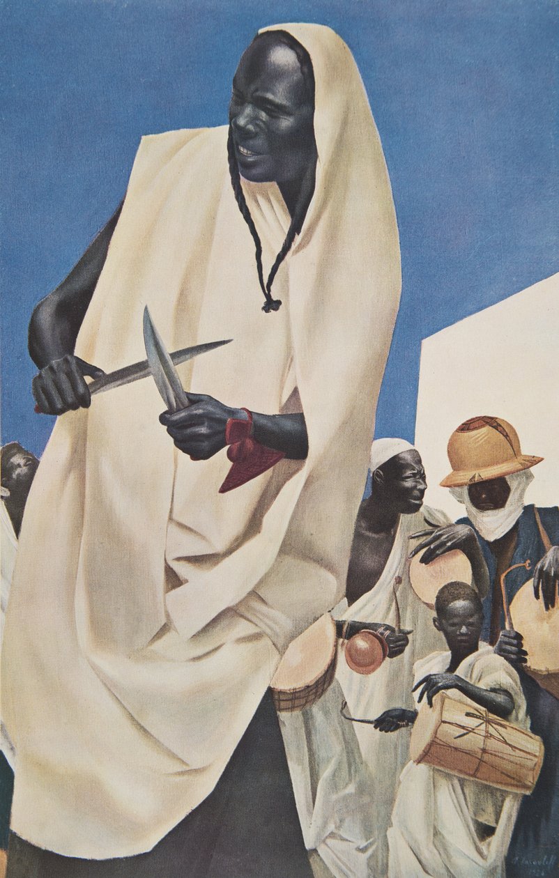 De Dans van de Kuli-Kuta (Niamey) Parodie van de oude menselijke offers van Dahomey, uit Dessins et Peintures d