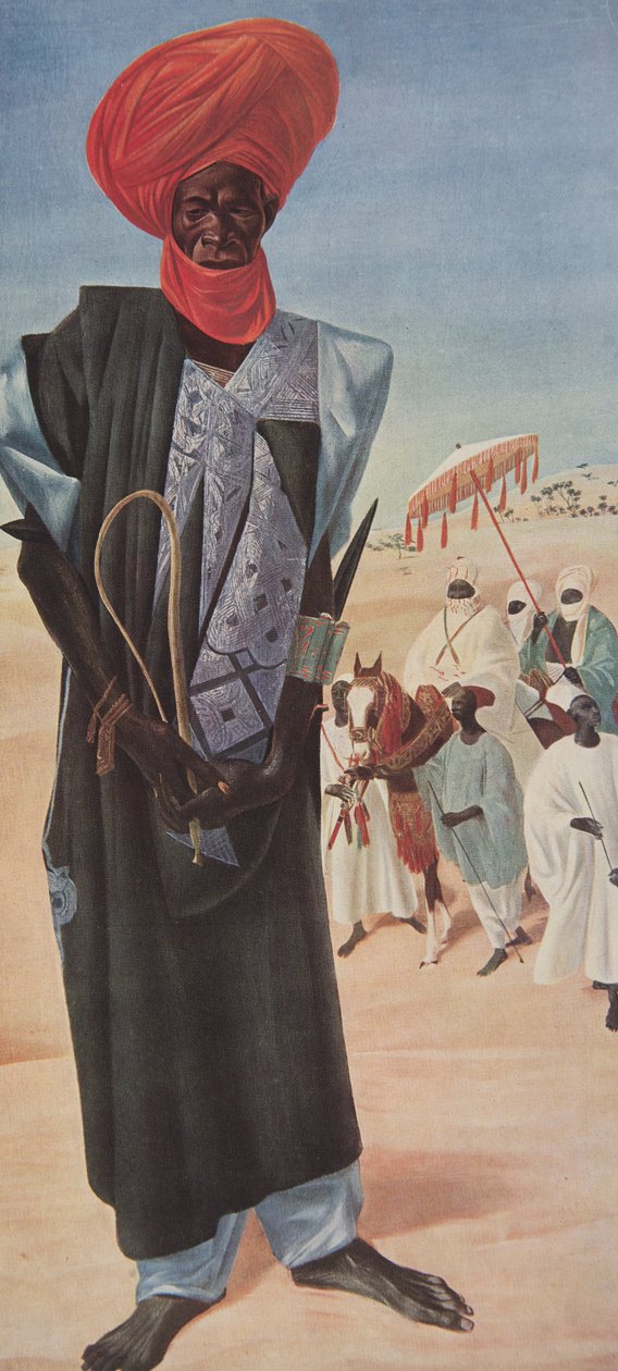 Magemma, leider van de ruiters van Sultan Sery ussa van Maradi, Niger territorium, uit Tekeningen en Schilderijen van Afrika, uitgevoerd tijdens de Citroen Centraal Afrika expeditie, tweede missie Haardt Audouin-Dubreuil door Alexander Yakovlev