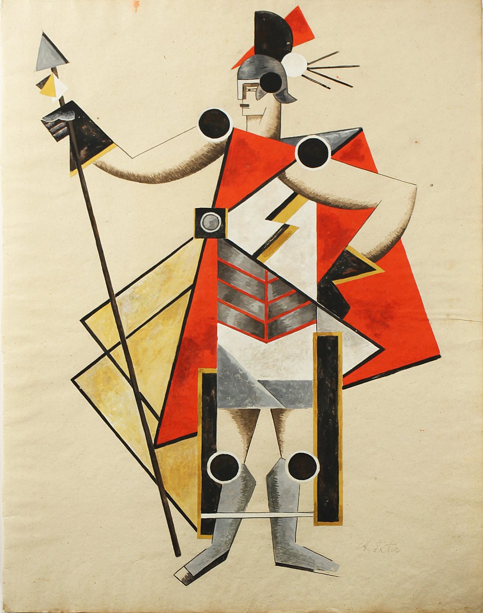 Kostuumontwerp voor het toneelstuk De Onzichtbare Dame, 1924 door Alexandra Alexandrowna Exter