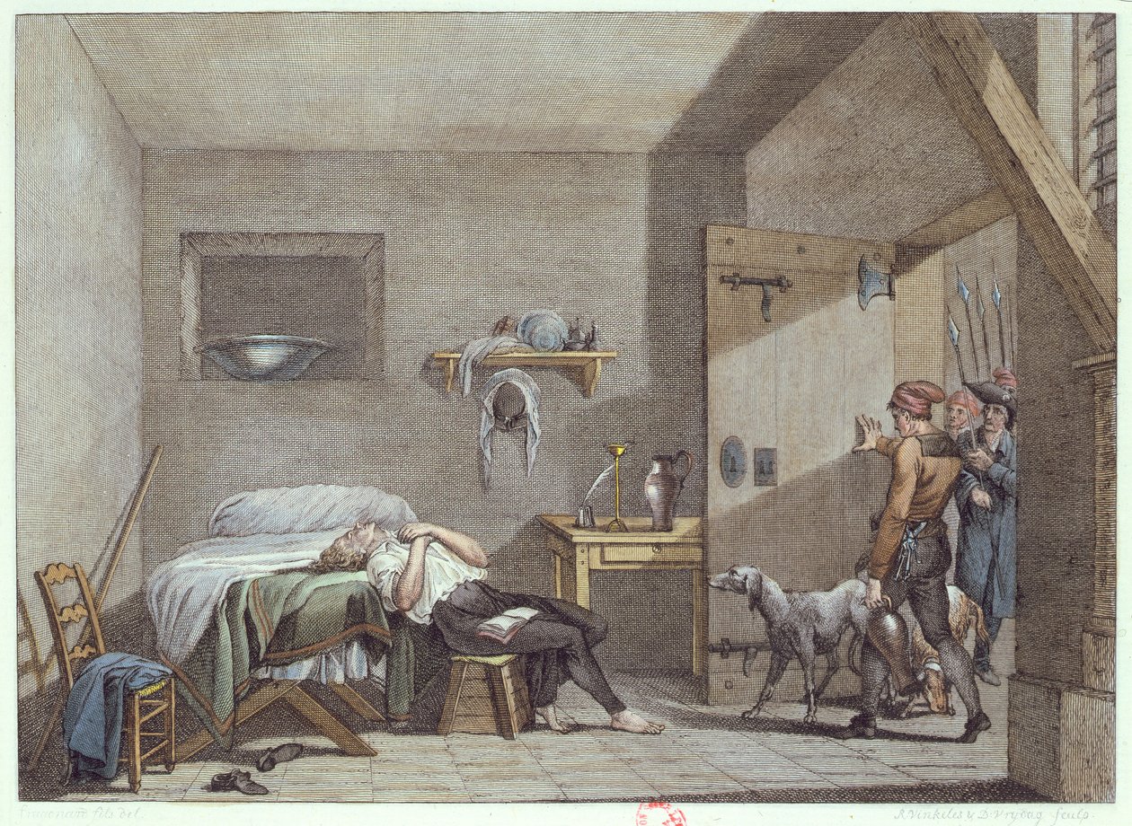 De Dood van Condorcet in de gevangenis op 28 maart 1794 door Alexandre Evariste Fragonard
