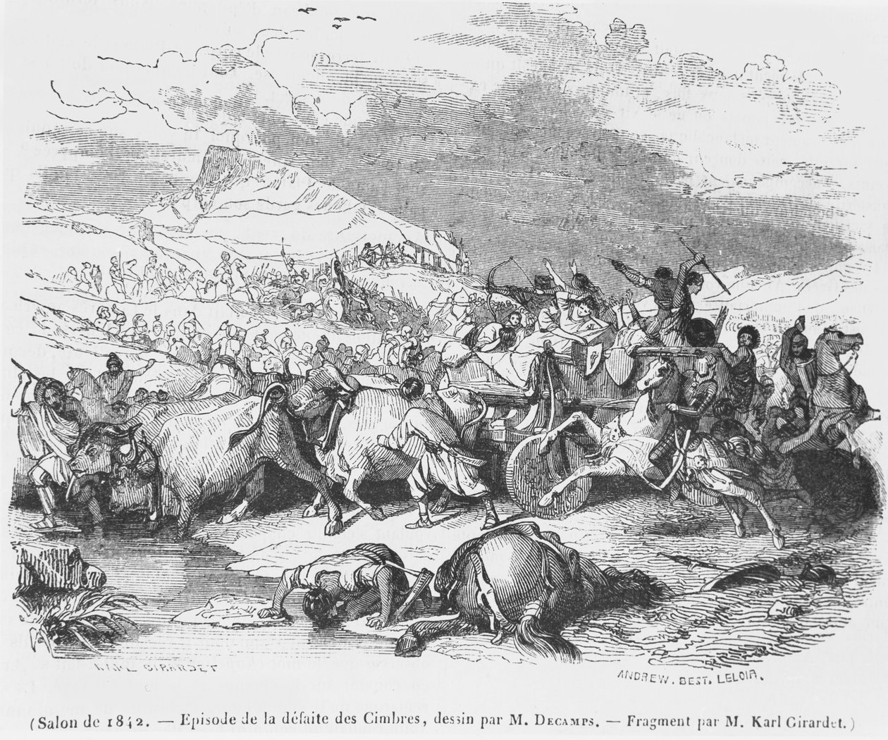 De nederlaag van de Cimbri door Alexandre Gabriel Decamps