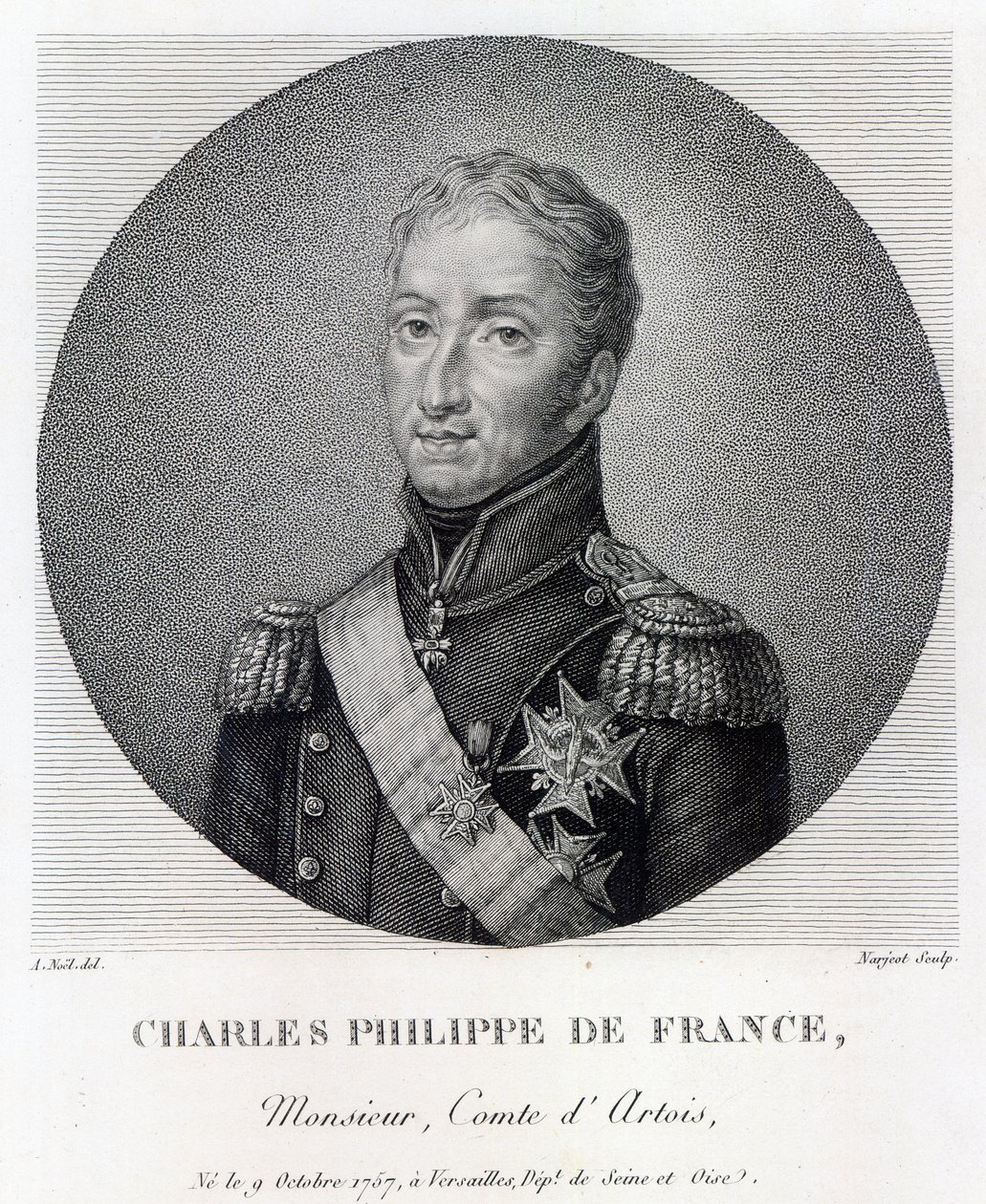 Portret van Karel van Frankrijk (1757-1836), graaf van Artois, toekomstige Karel X koning van Frankrijk en Navarra door Alexandre Jean Noel
