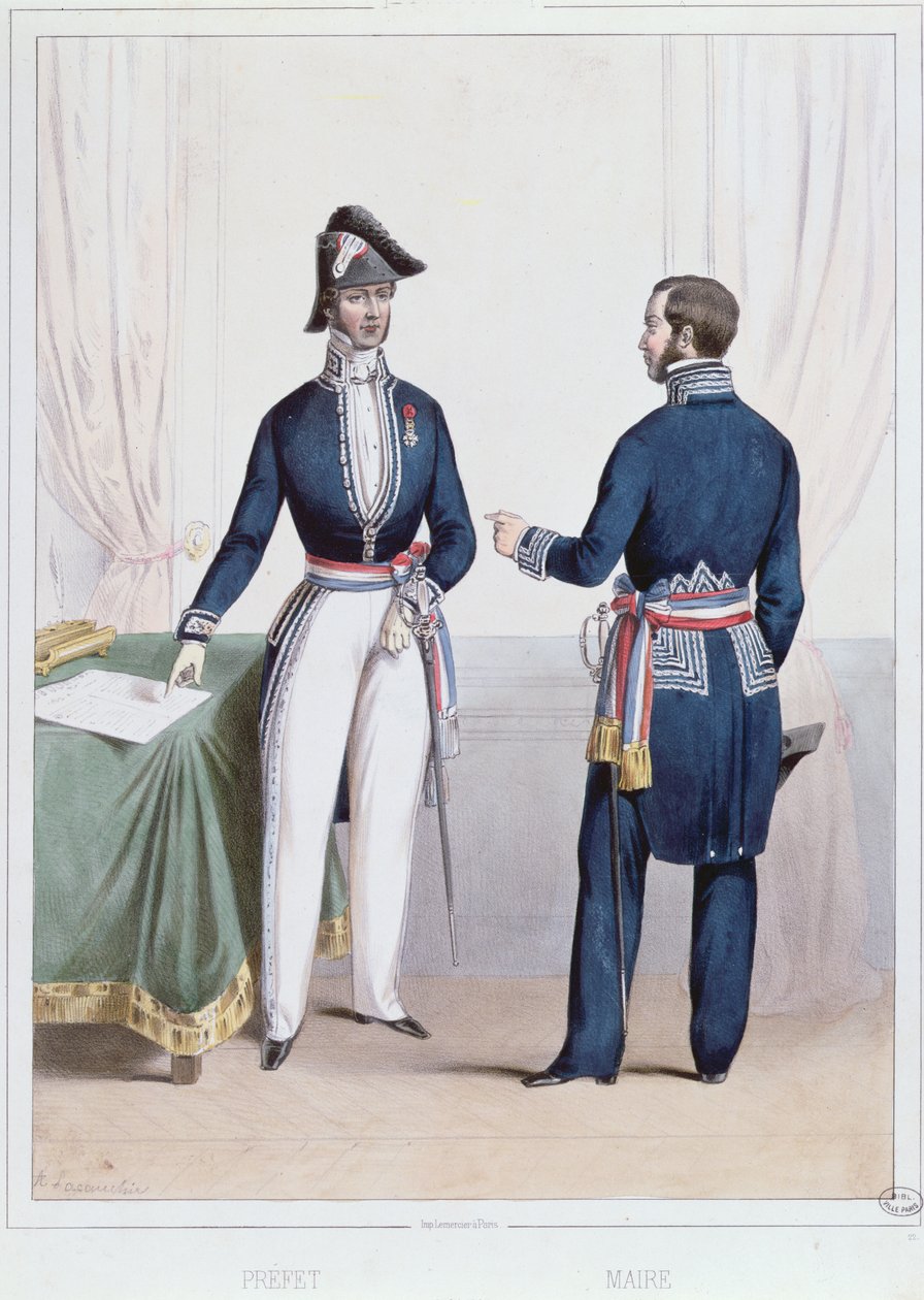 Franse prefect en burgemeester tijdens de periode (1830-47) van de Julimonarchie in Frankrijk door Alexandre Lacauchie