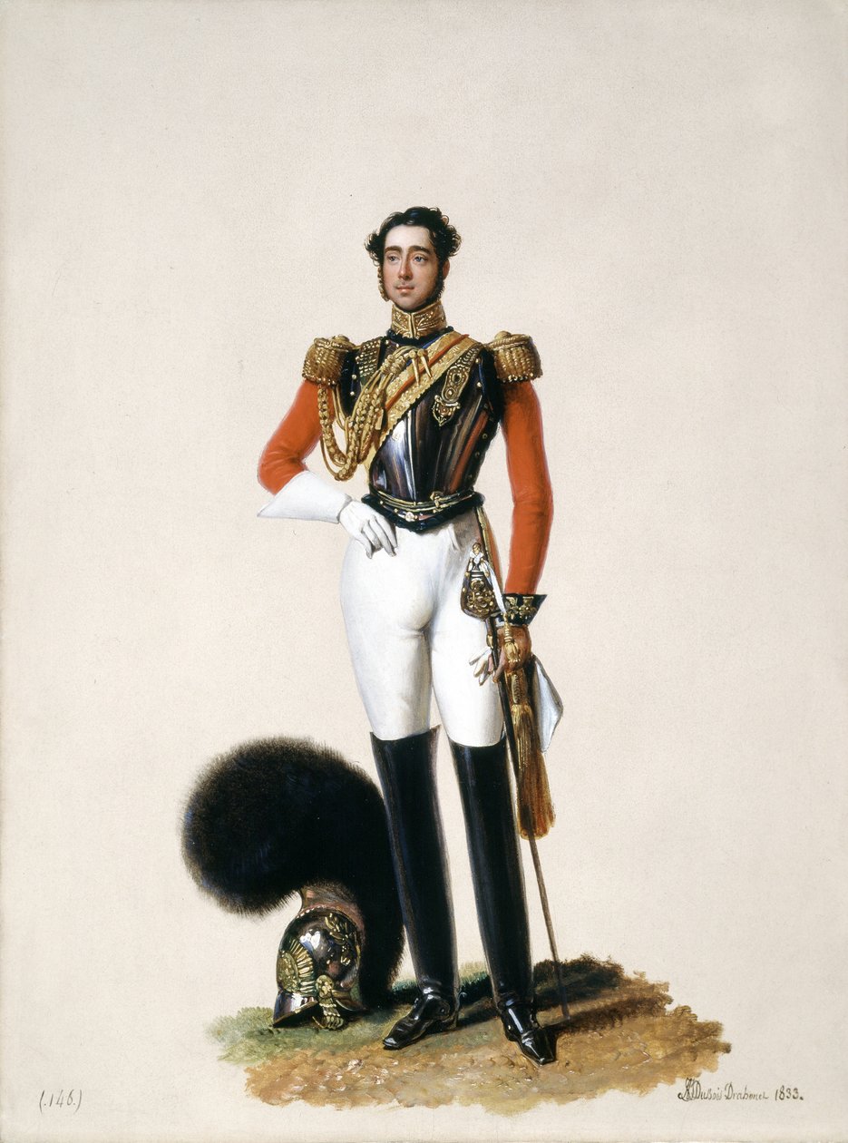 Luitenant Thomas Myddleton Biddulph (1809-78) 1st Life Guards, 1833 door Alexandre-Jean Dubois Drahonet