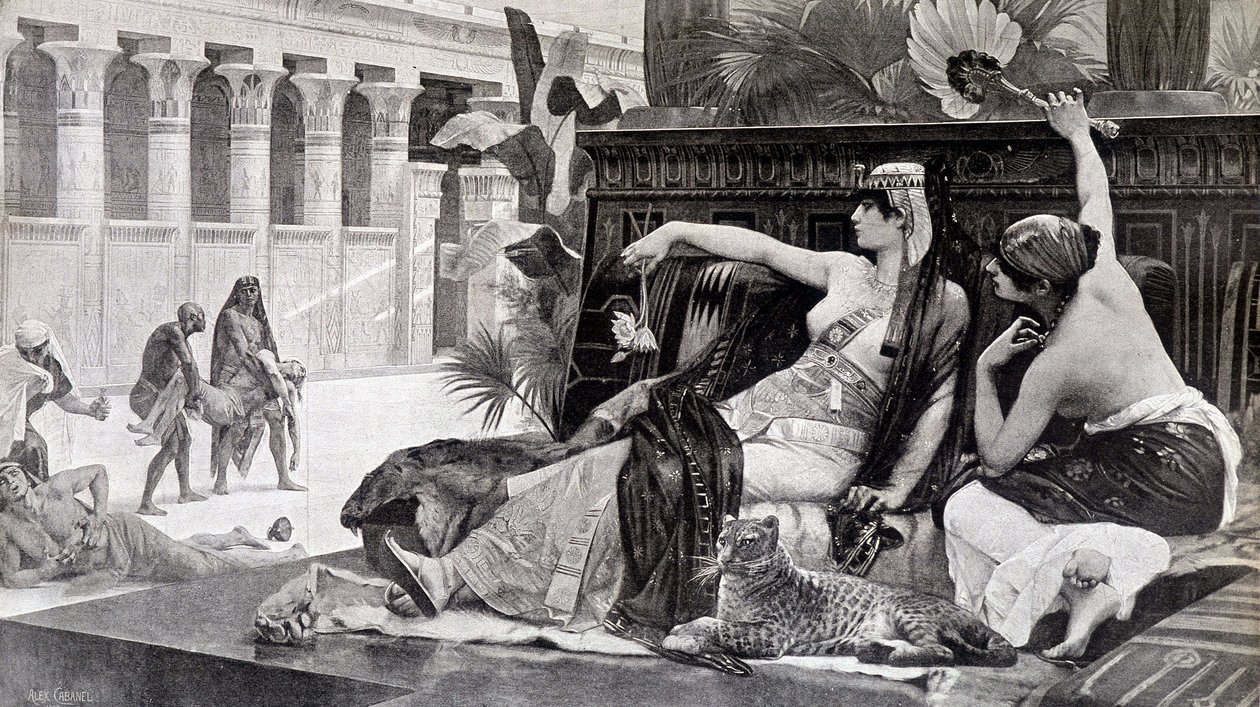 Cleopatra probeert gif op zijn onderdanen - door Cabanel door after Alexandre Cabanel