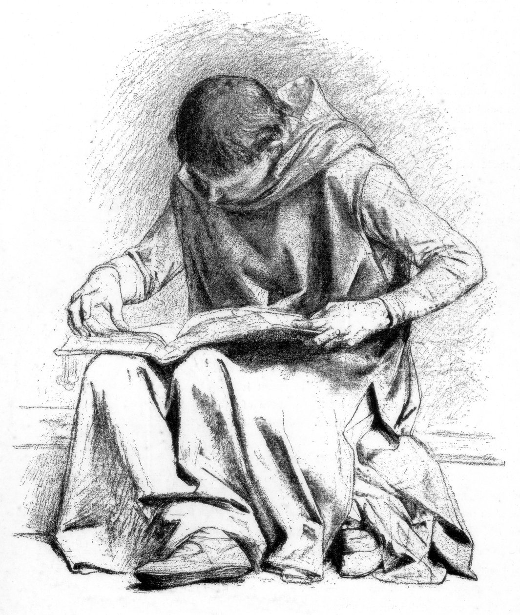 Studie voor De Opvoeding van St. Louis Pantheon, ca. 1880-1882 door Alexandre Cabanel
