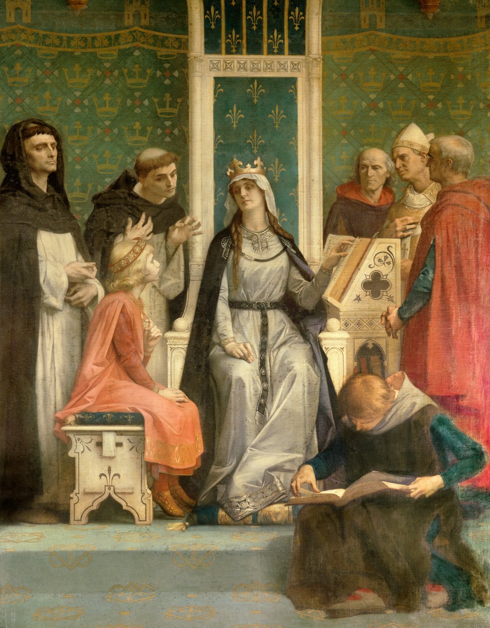 De Witte Koningin van Castilië geeft een lezing aan de toekomstige koning Lodewijk IX (Saint Louis) als kind door Alexandre Cabanel