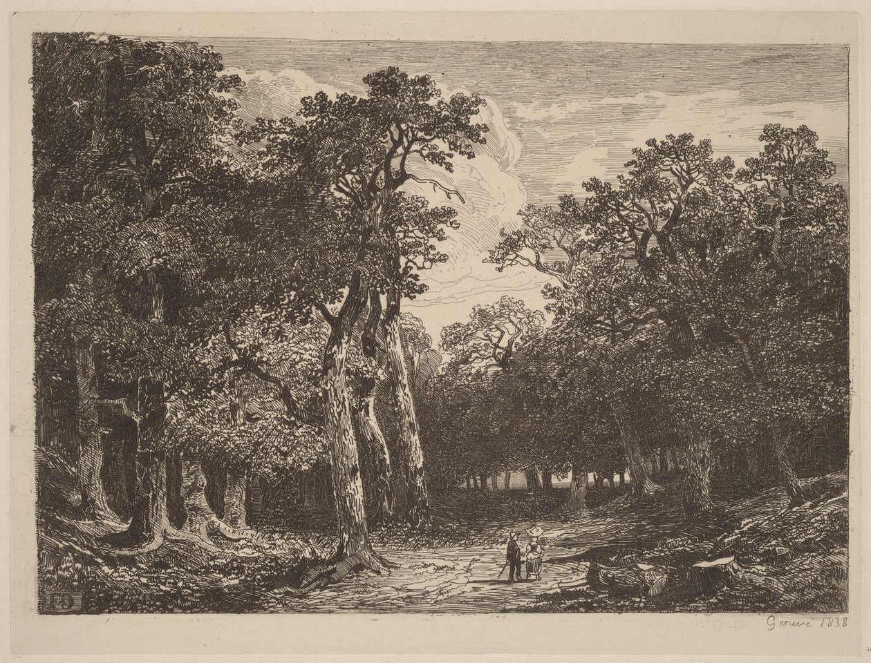 Een stel op een open plek door Alexandre Calame