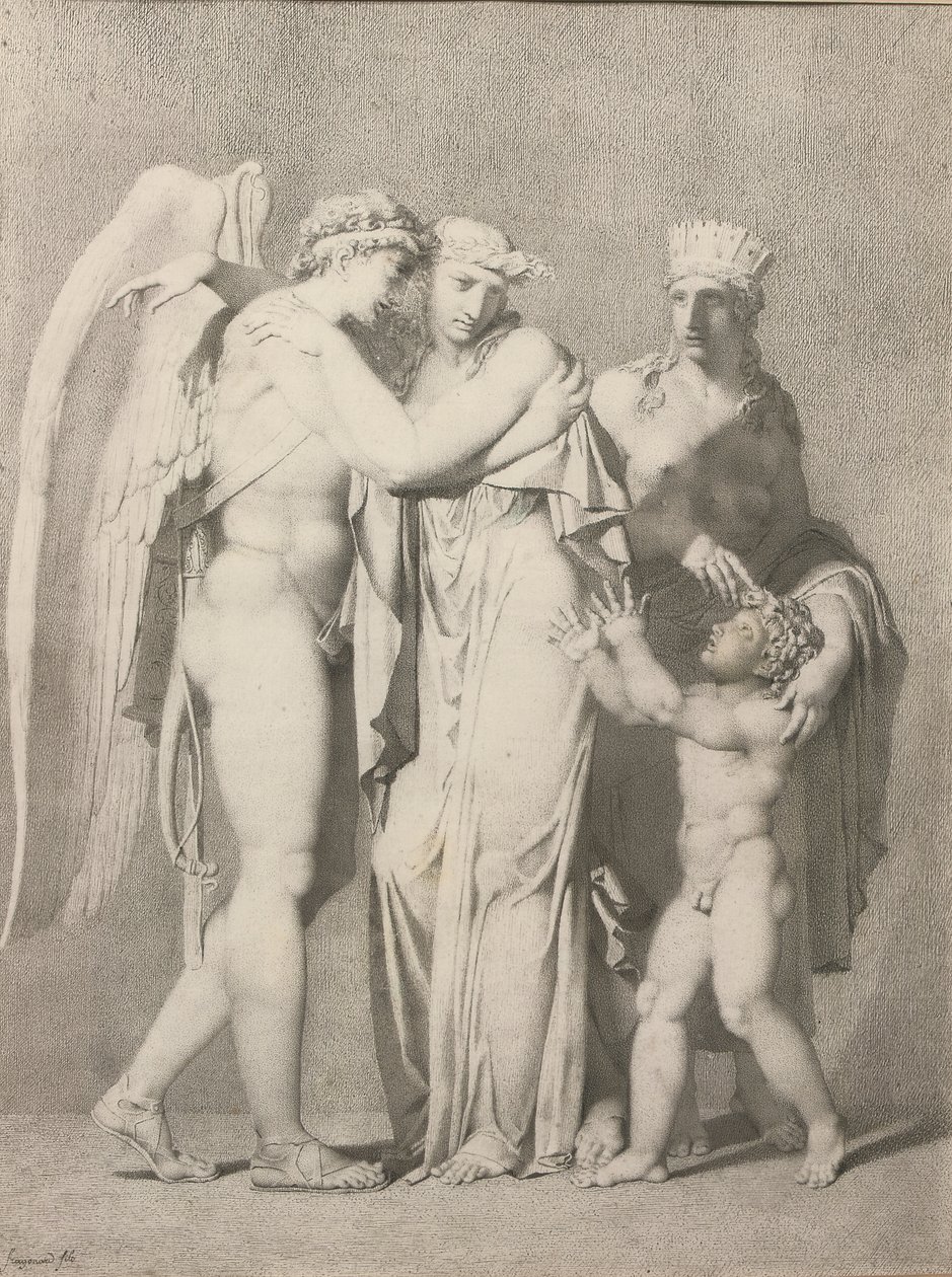 Cupido en Psyche door Alexandre Evariste Fragonard
