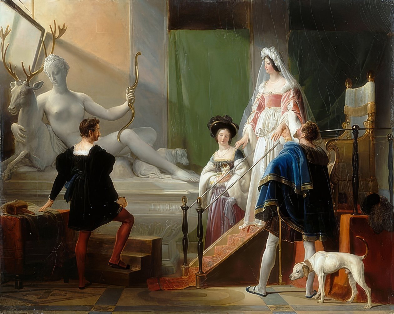 Diane de Poitiers bezoekt het atelier van Jean Goujon door Alexandre Evariste Fragonard