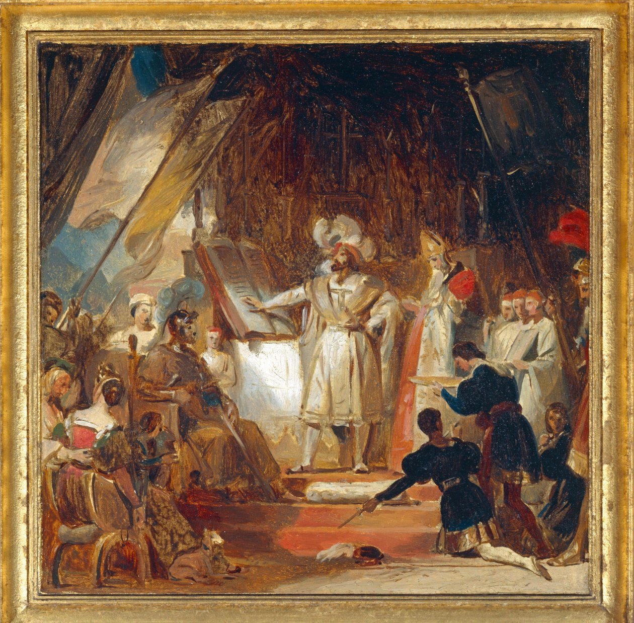 Frans I geridderd door Bayard ... door Alexandre Evariste Fragonard