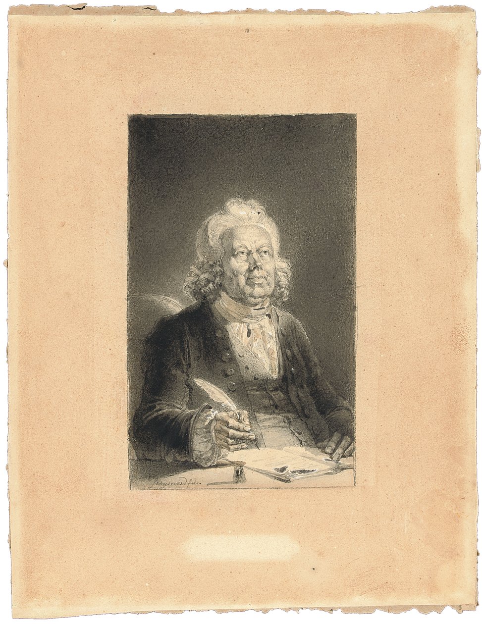Portret van Philippe Néricault Destouches door Alexandre Evariste Fragonard