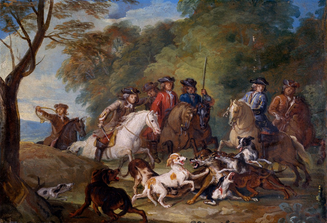 Studie voor De Wolvenjacht door Alexandre Francois Desportes