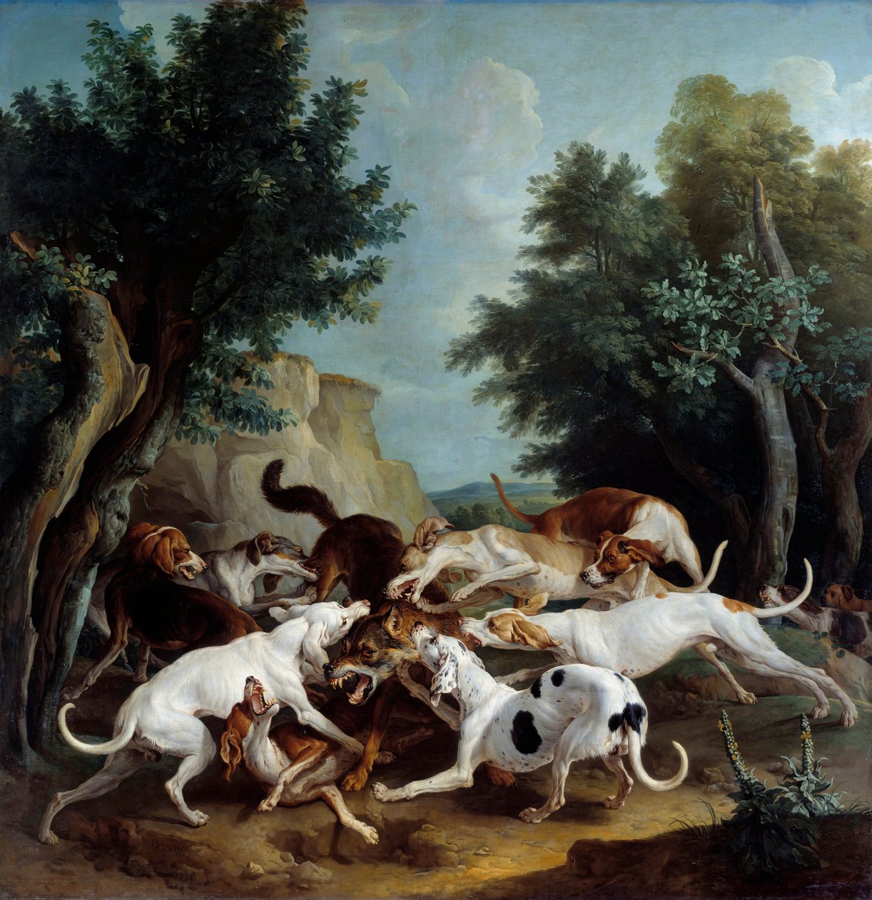Wolvenjacht door Alexandre Francois Desportes