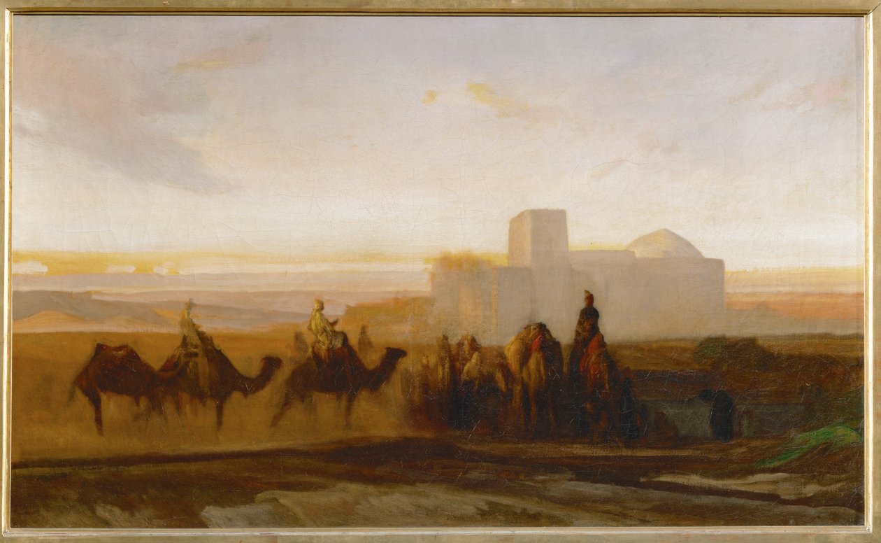 La caravane - de caravan ... door Alexandre Gabriel Decamps
