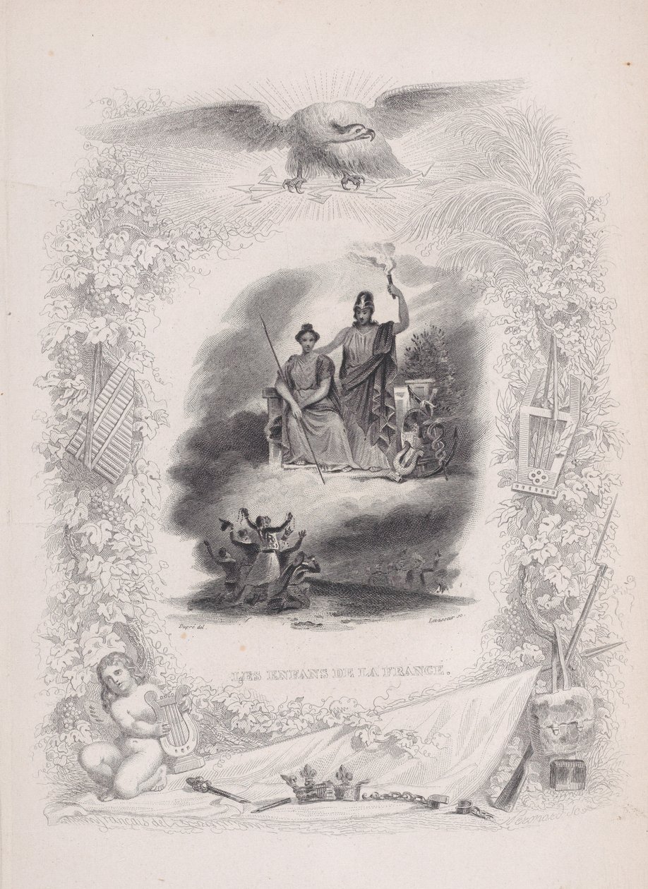 De Kinderen van Frankrijk, uit De Liederen van Béranger, 1829 door Alexandre Gustave Adolphe Levasseur